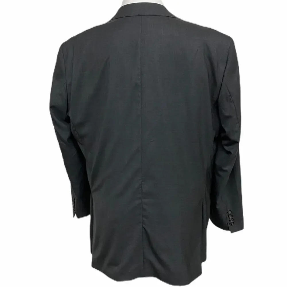 David Donahue Ryan Gray Wool Two Button Suit Jacket Men's Size 44L